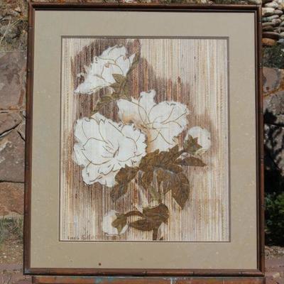 Lot 2-147: Vintage Signed Art of White Flowers {28
