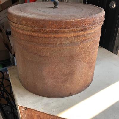 Old rusty canister