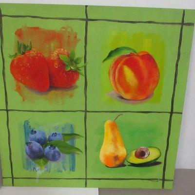 Lot 139 - Hand-painted Fruit Canvases 