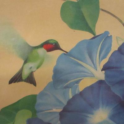 Lot 141 - Hummingbirds & Flower Picture 23 3/4