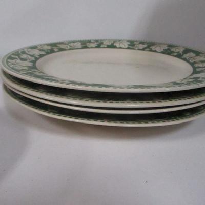 Lot 157 - Green & White Dishes
