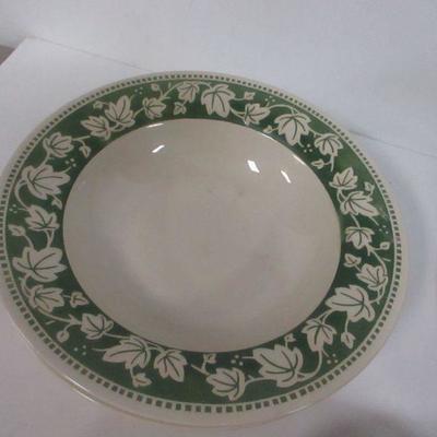 Lot 157 - Green & White Dishes