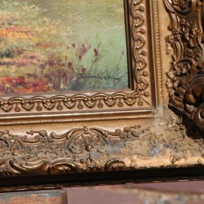 Lot 2-162: Vintage Framed (damage shown) Oil Painting SIGNED {37