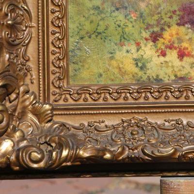 Lot 2-162: Vintage Framed (damage shown) Oil Painting SIGNED {37