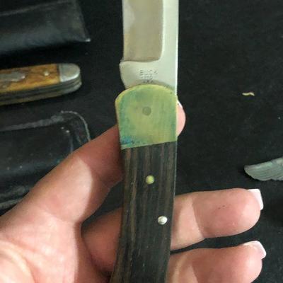 F61: Pocket Knives:  Camillus 1985, Buck 110, Forest Master Colonial and Sterling Pilot Wings