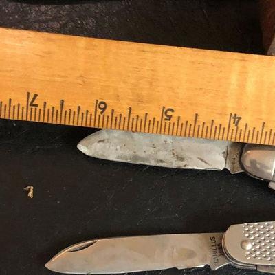 F61: Pocket Knives:  Camillus 1985, Buck 110, Forest Master Colonial and Sterling Pilot Wings