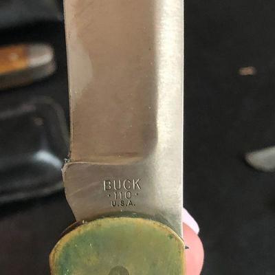 F61: Pocket Knives:  Camillus 1985, Buck 110, Forest Master Colonial and Sterling Pilot Wings