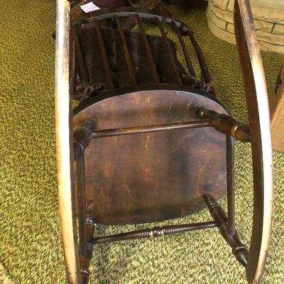 F64: Vintage Dark Wood Rocking Chair
