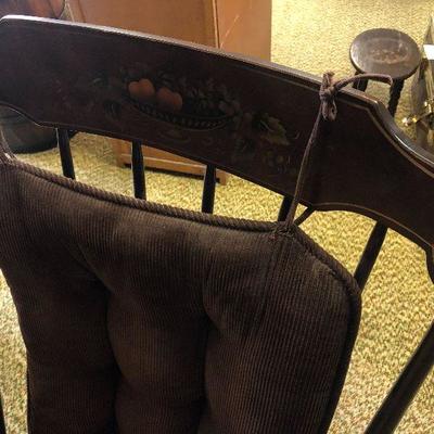 F64: Vintage Dark Wood Rocking Chair