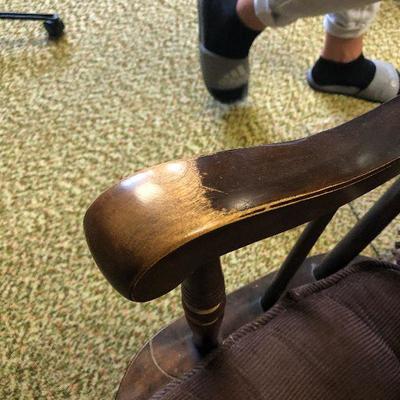 F64: Vintage Dark Wood Rocking Chair