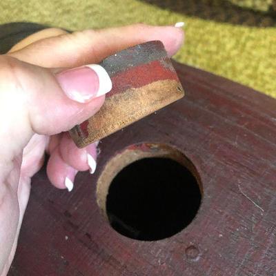 F69: Vintage Wood Whiskey Keg Iron Banded Barrel Chicago Bung 