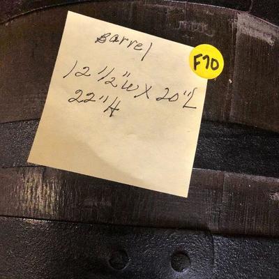 F70: Large Wood Whiskey Wood Barrel with Tap & Stand