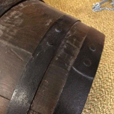 F70: Large Wood Whiskey Wood Barrel with Tap & Stand