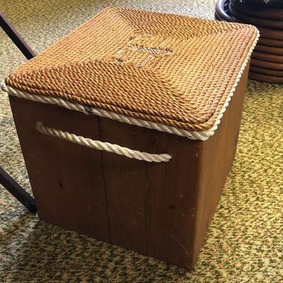 F73: Nautical Designed Tray Table and Rope Foot Stool