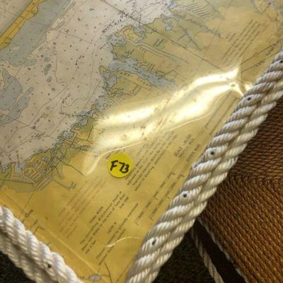F73: Nautical Designed Tray Table and Rope Foot Stool