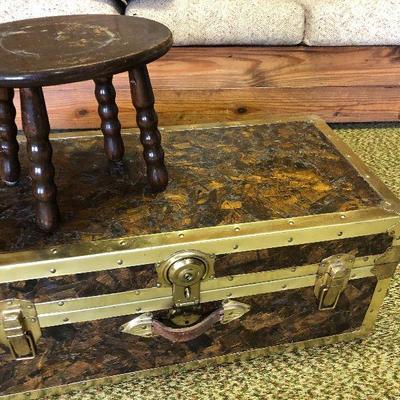 F84: Vintage Trunk and Stool