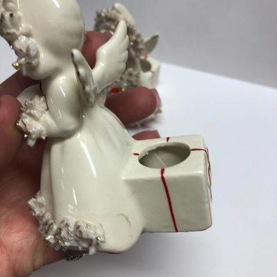 C26: Vintage Holt Howard Candle Holders Spaghetti Trim