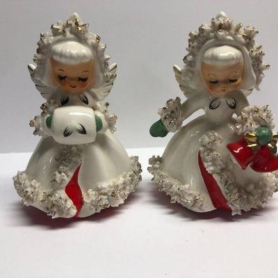 C26: Vintage Holt Howard Candle Holders Spaghetti Trim