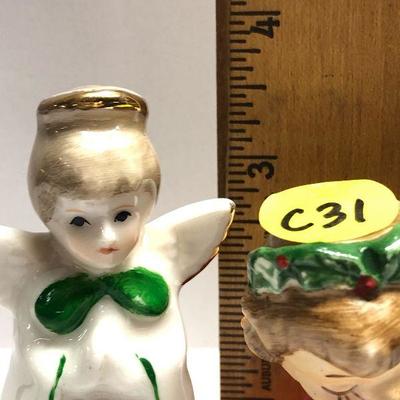 C31: Lefton Figurine and Ceramic Angel Bell