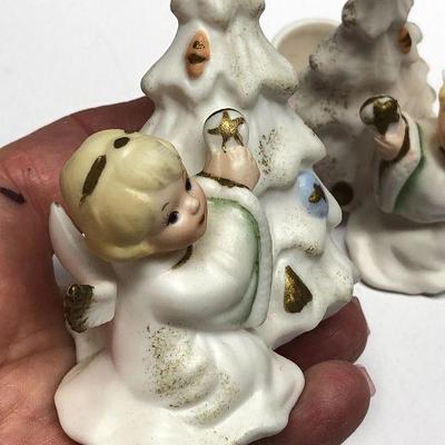 C32: Vintage Christmas Tree Angel Candleholders