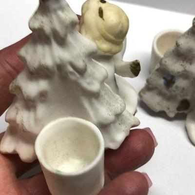 C32: Vintage Christmas Tree Angel Candleholders