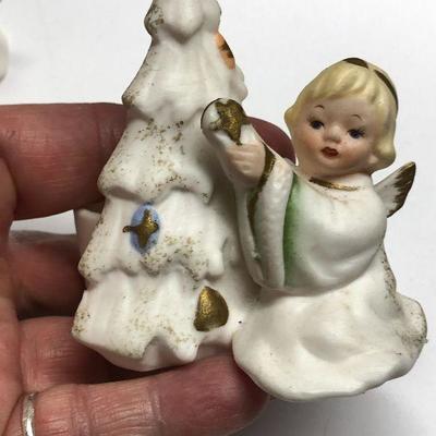 C32: Vintage Christmas Tree Angel Candleholders