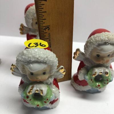 C36: Vintage Angels with Wreaths Made in Japan