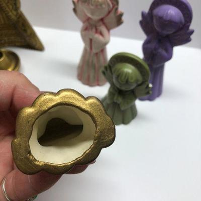 C37: Vintage Mid Century Ceramic Colorful Angels