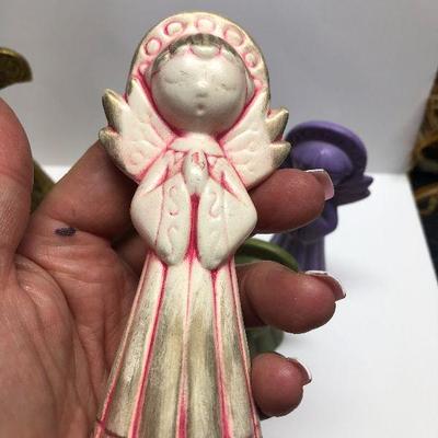 C37: Vintage Mid Century Ceramic Colorful Angels