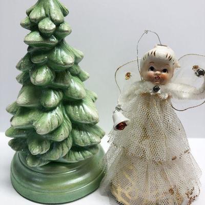 C40: Vintage Holland Mold Small Christmas Tree and Angel
