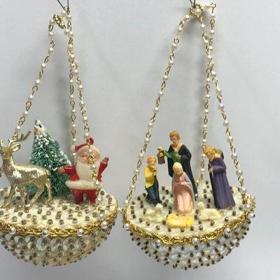 C44: Vintage Hanging Ornaments Santa and More