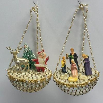 C44: Vintage Hanging Ornaments Santa and More