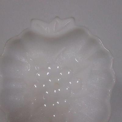 Lot 176 - Milk Glass Serving Plates - Grape & Pear Shapes