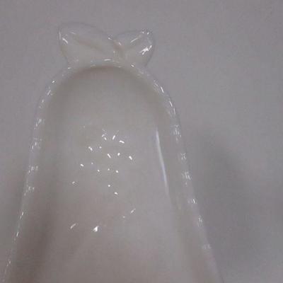 Lot 176 - Milk Glass Serving Plates - Grape & Pear Shapes