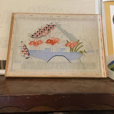  Lot 4 - Knitting, Embroidery & Cabinet