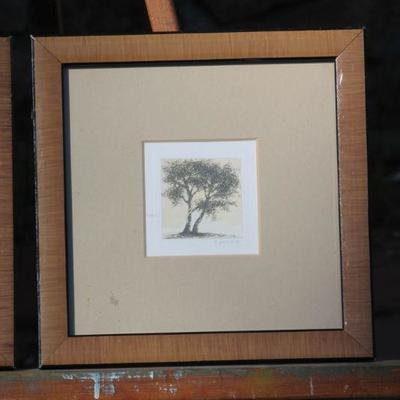 Lot 2-190: Pair of (2) Vintage Small Tree Framed Prints {Each 8