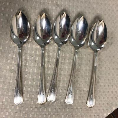 Set of 5 Shelton Silverplate Spoons