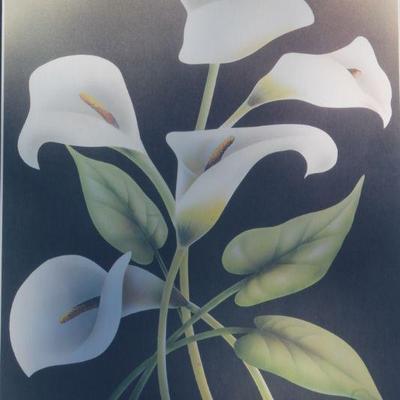 Lot 2-193: Vintage CARLOS RIOS Flower Framed Print {29.5