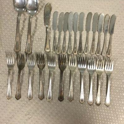 Continental Silverplate Flatware Salad Forks, Small Knives, Serving Spoons