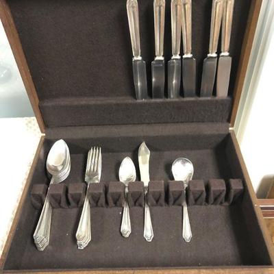 Rogers Silverplate Flatware with Storage Box