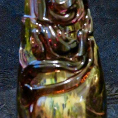 IL1    ART GLASS BRUTALIST VASE SIGNED 