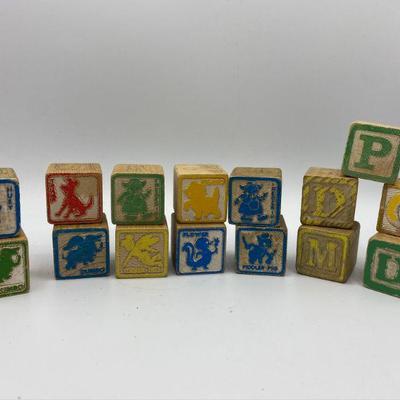 Vintage Playskool Disney Wood Blocks