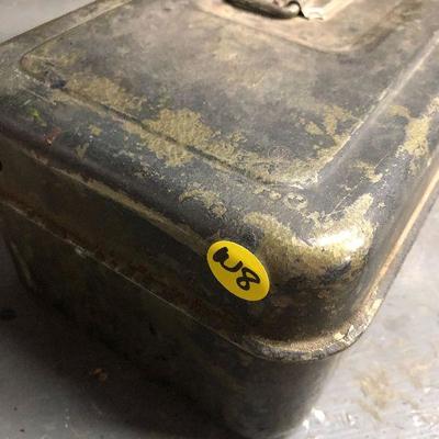 W8: Vintage Metal Tool Box with Electrical Tools
