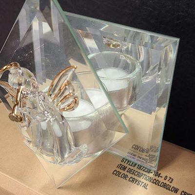 C17: Color Glow Crystal Candle Holder and Votive Mirror