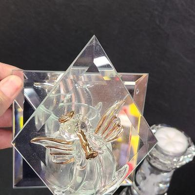 C17: Color Glow Crystal Candle Holder and Votive Mirror