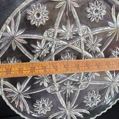 C227: Early American Prescut Divided Serving Platter and Candle Lot