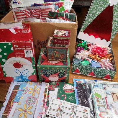 C240: Huge Lot of Christmas Wrap, Boxes, Bags and Tags!