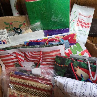 C240: Huge Lot of Christmas Wrap, Boxes, Bags and Tags!