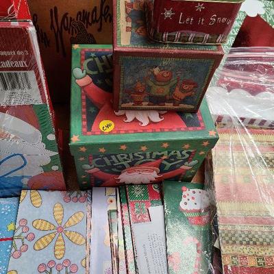 C240: Huge Lot of Christmas Wrap, Boxes, Bags and Tags!