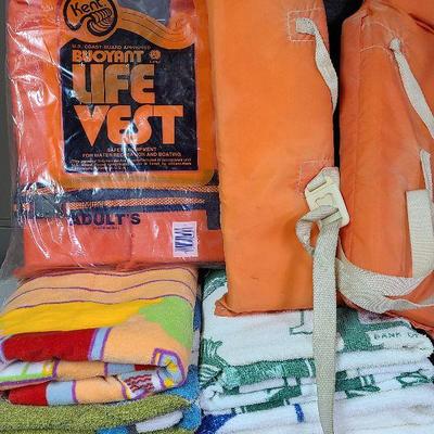 C50: Life Vests and Beach Towel Lot